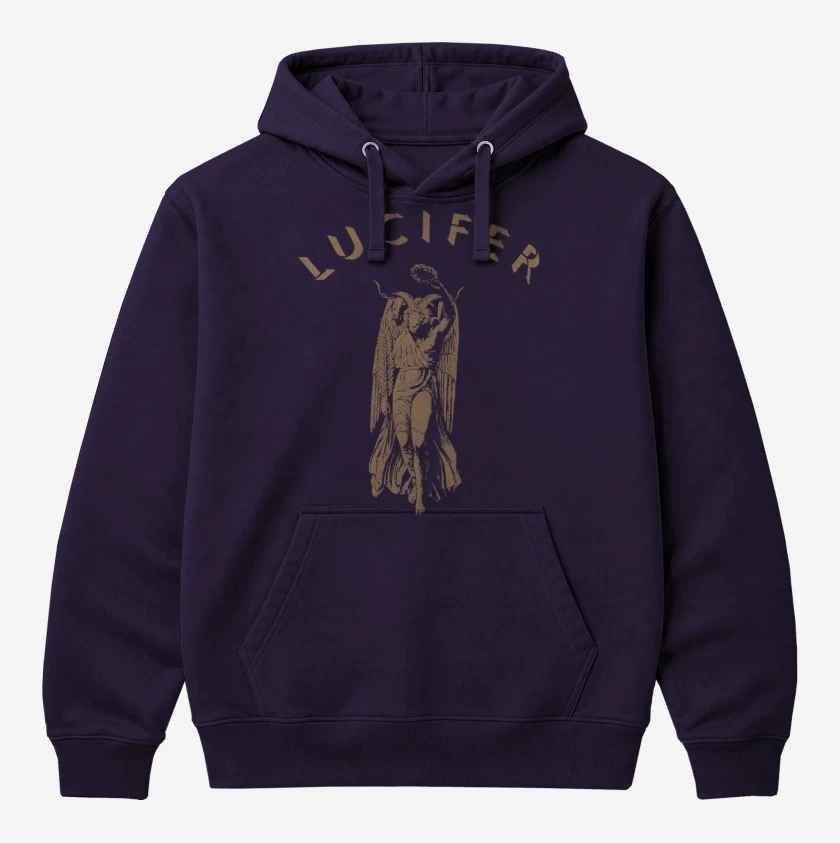 Polerón Canguro Morado de Baphomet Lucifer