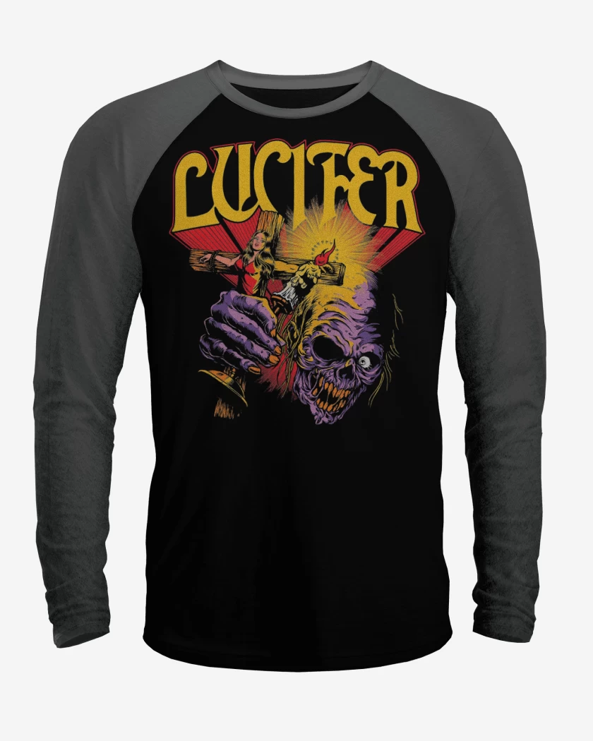 Polera Raglan Negro / Negro Heather de Lucifer Creature