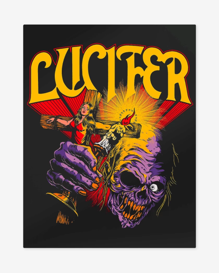 Print metalico Negro de Lucifer Creature