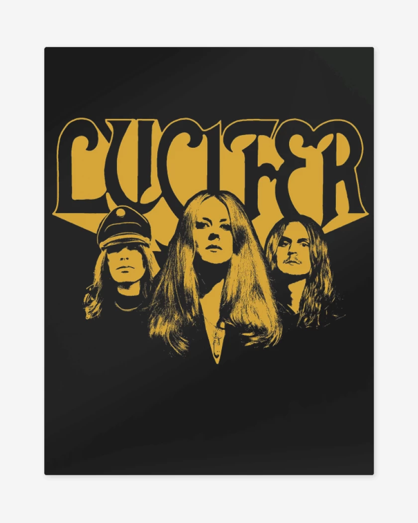 Print metalico Negro de Lucifer Band