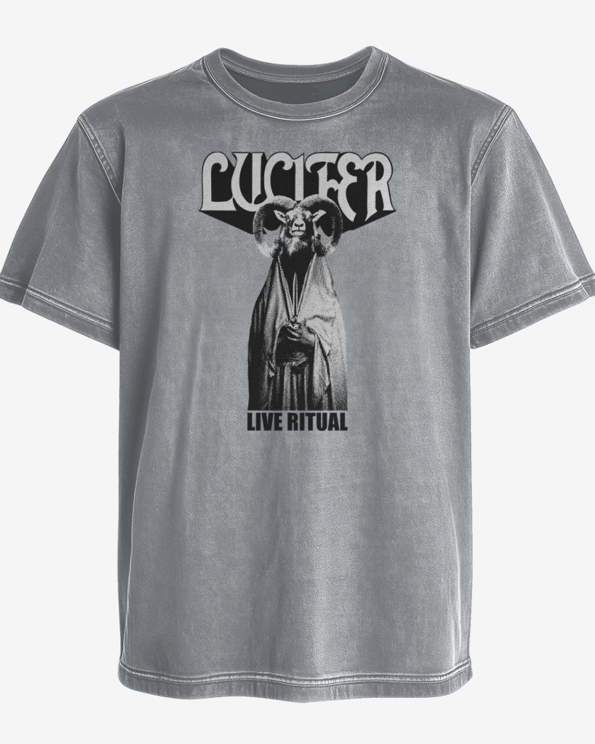 Polera desgastada Gris Melange de Live Ritual