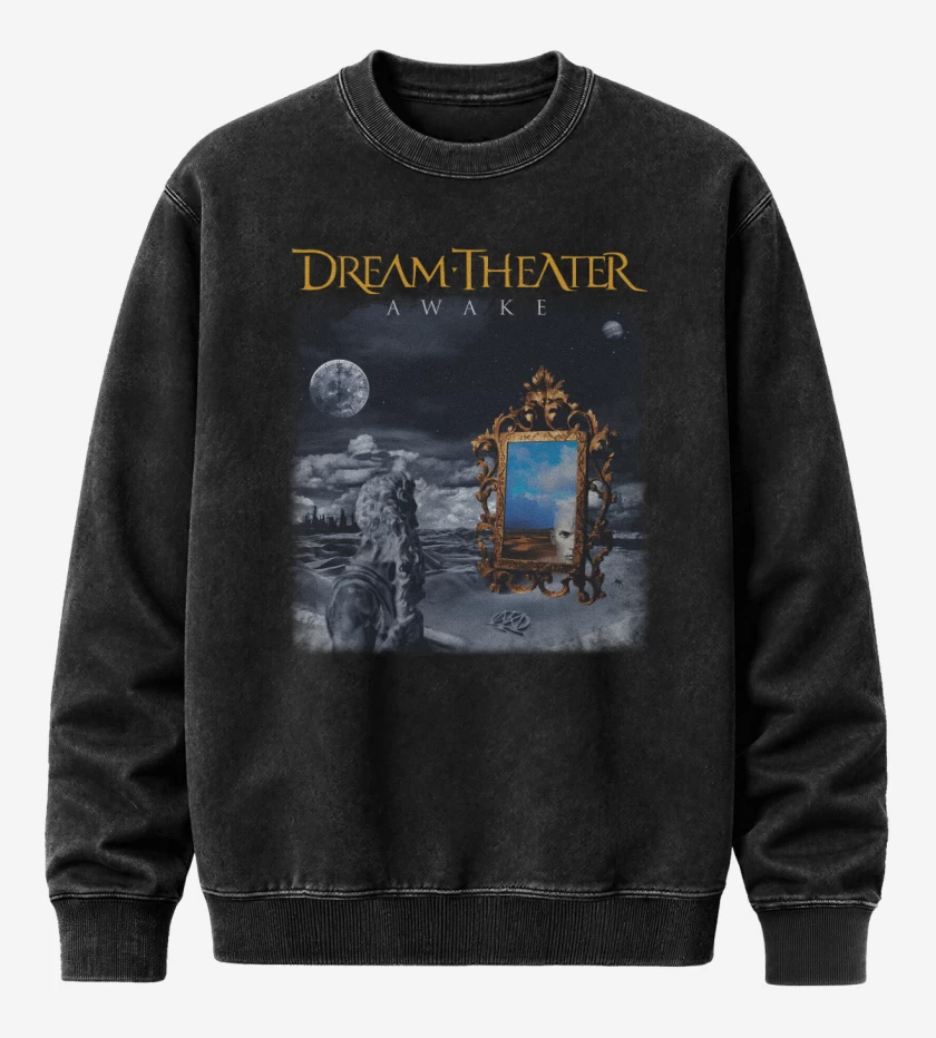 Poleron Polo Acid Wash Negro de Dream Theater Awake
