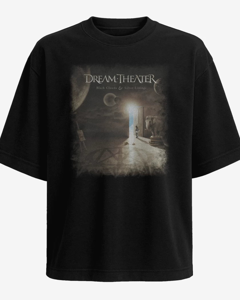 Polera Oversize DT Black Clouds and Silver Linings