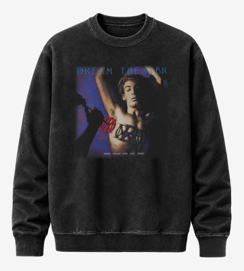 Poleron Polo Acid Wash Negro de DT When Dream and Day Unite