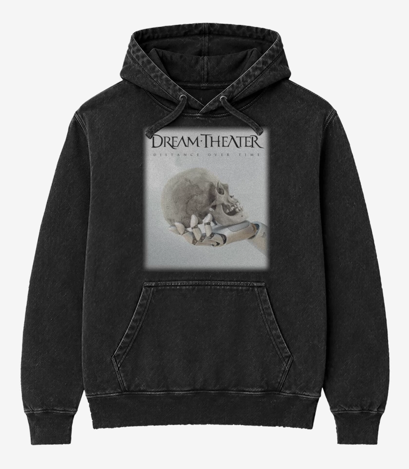 Poleron Canguro Acid Wash Negro de DT Distance Over Time