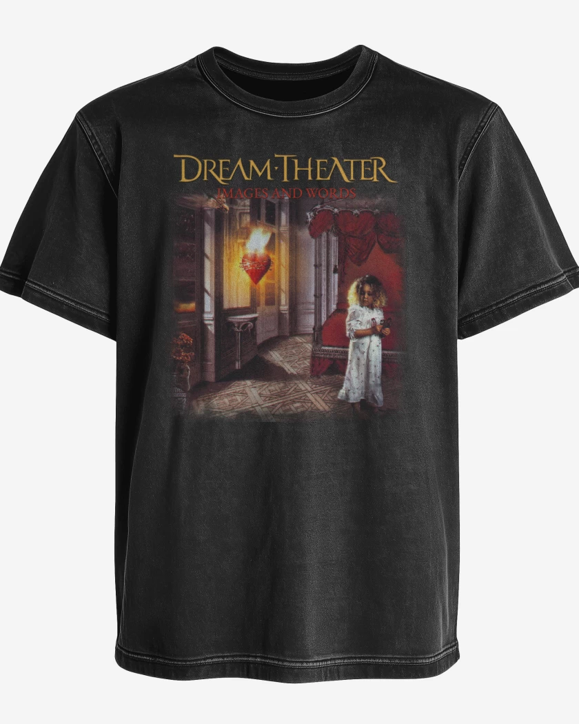 Polera desgastada Negro de DT Images And Words