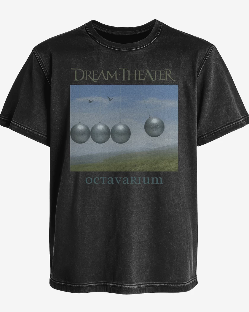 Polera desgastada Negro de DT Octavarium
