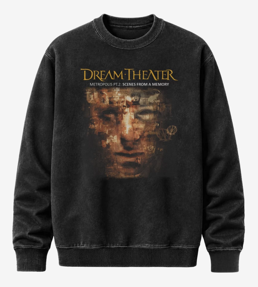 Poleron Polo Acid Wash Negro de DT Metropolis PT2 Scenes From A Memory