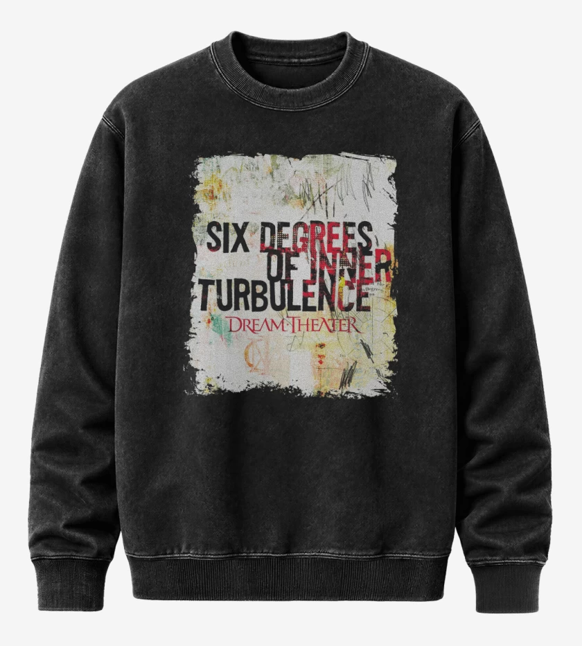 Poleron Polo Acid Wash Negro de DT Six Degrees Of Inner Turbulence