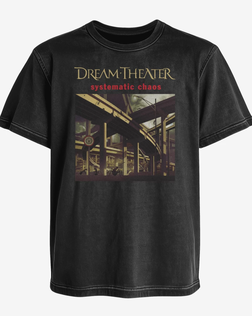 Polera desgastada Negro de DT Systematic Chaos