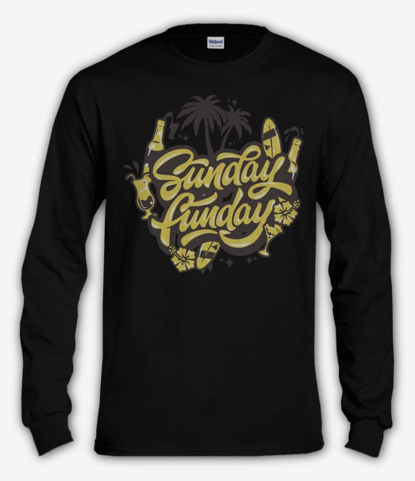 Polera manga larga Negro de Sunday