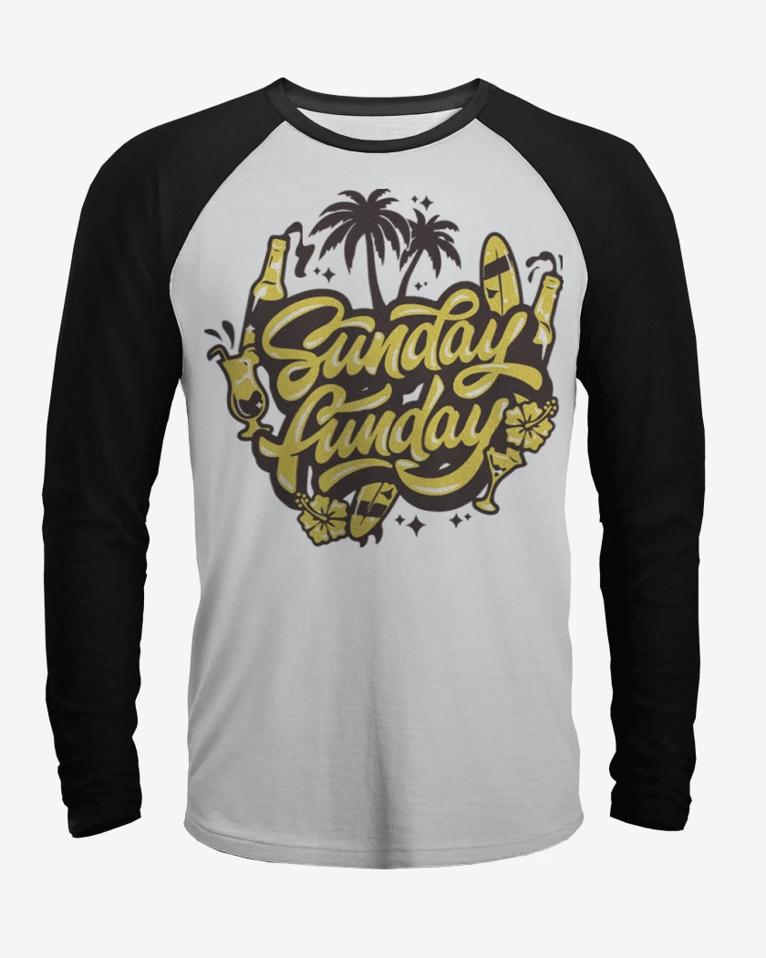 Polera Raglan Blanco / Negro de Sunday
