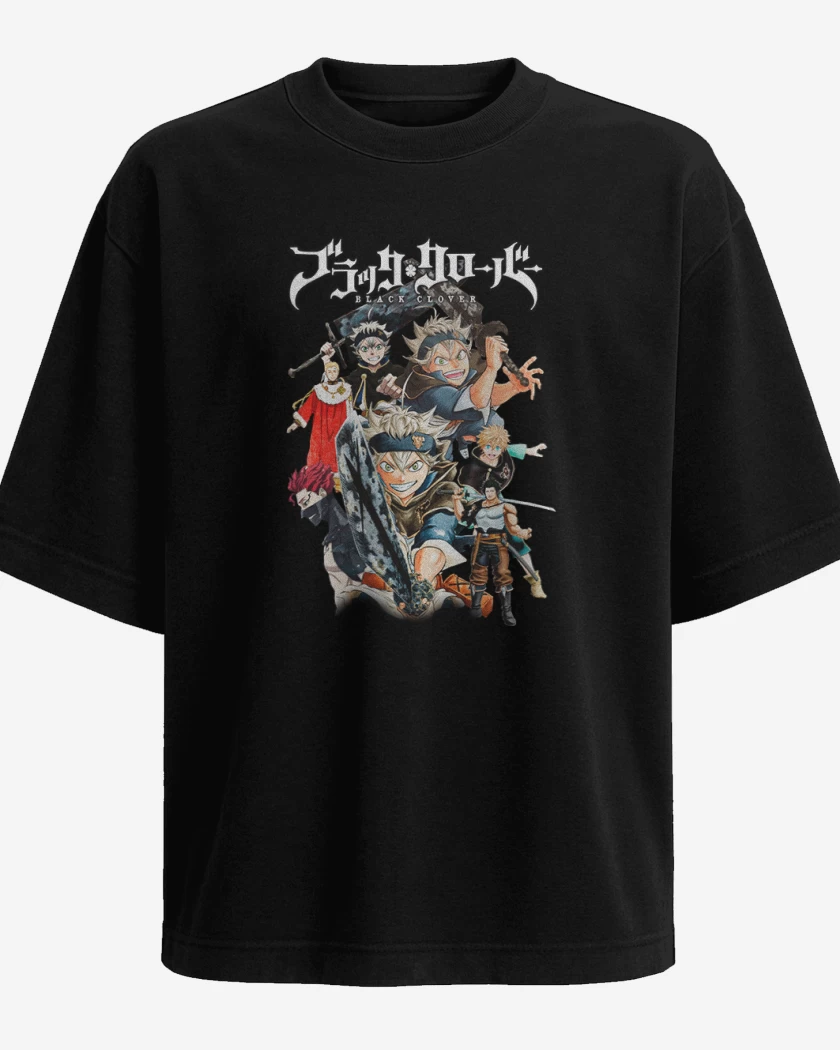Polera Oversize Negro de Black clover
