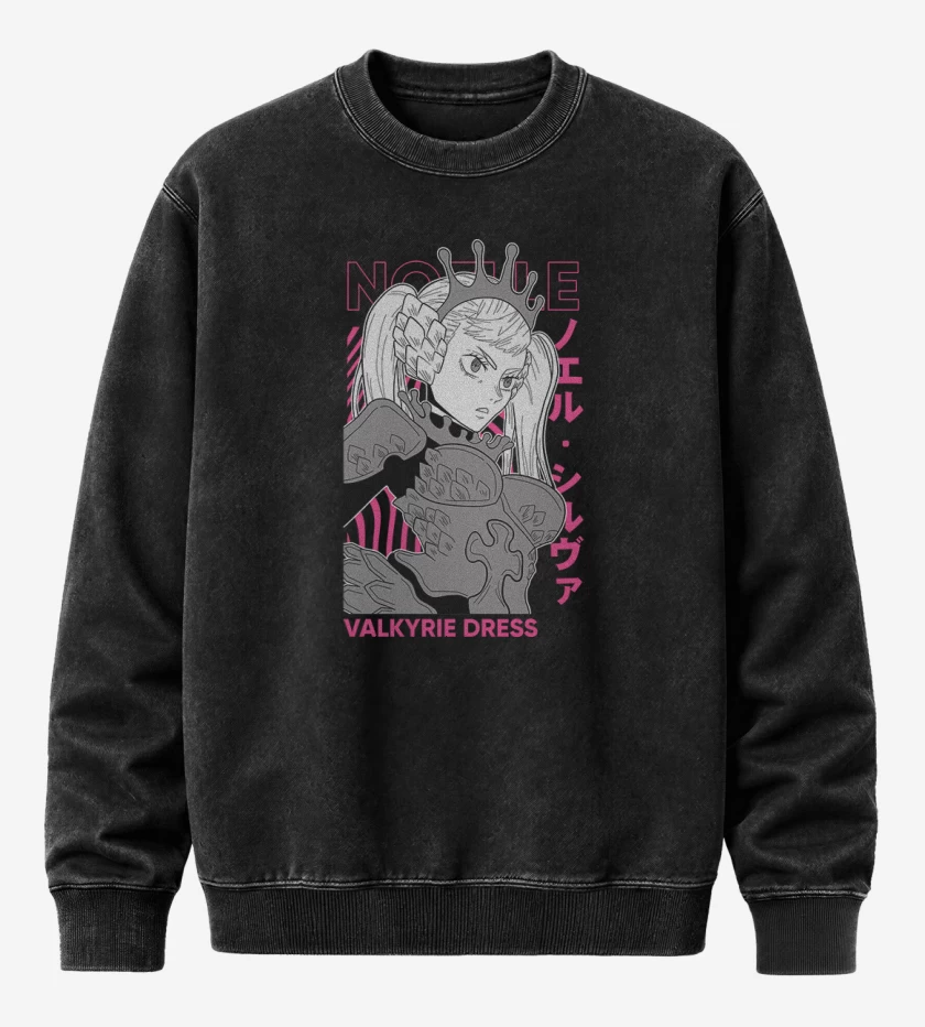 Poleron Polo Acid Wash Negro de Valkyrie Dress Black clover 