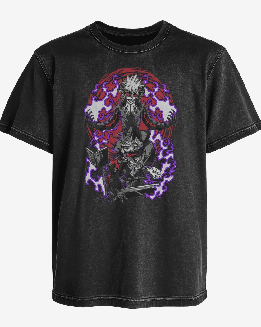 Polera desgastada Negro de Devil Union  Black clover