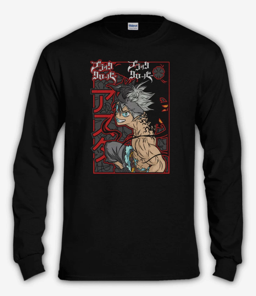 Polera manga larga Negro de Asta