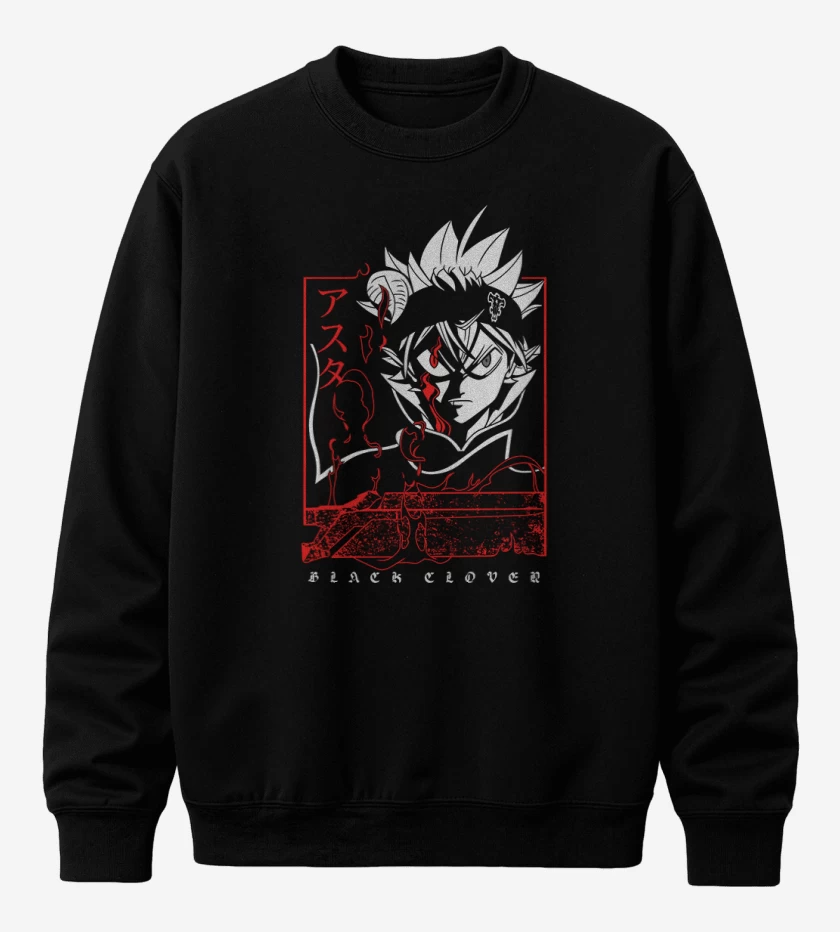 Poleron polo Negro de Asta black clover