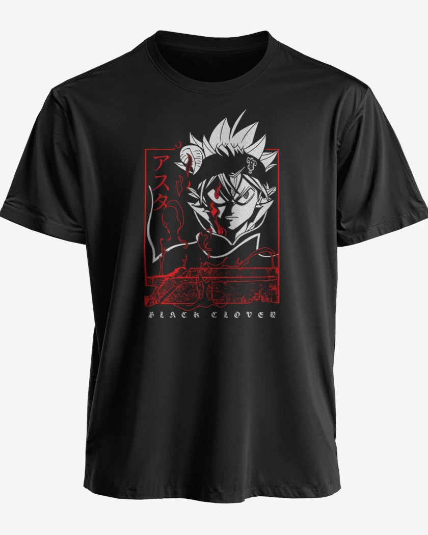 Polera premium Negro de Asta black clover