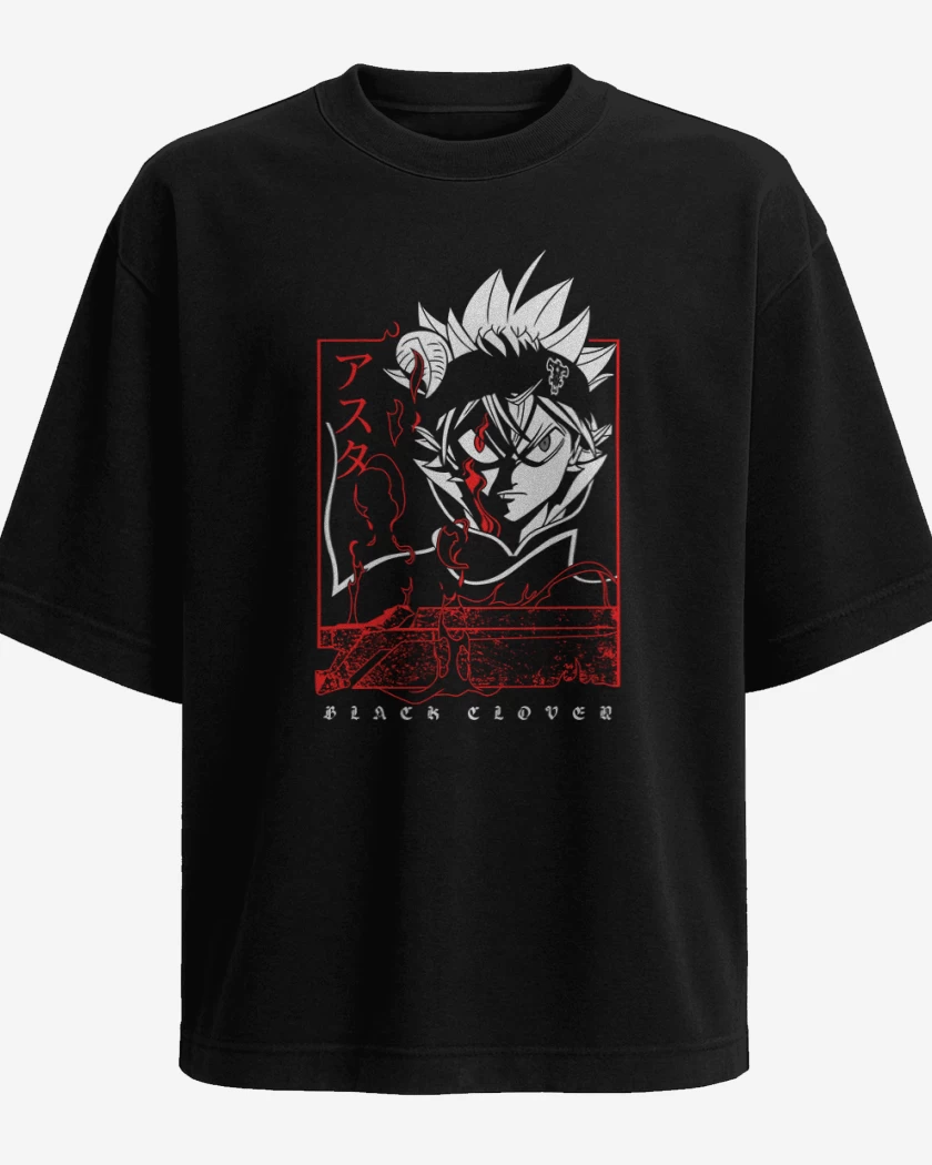 Polera Oversize Negro de Asta black clover