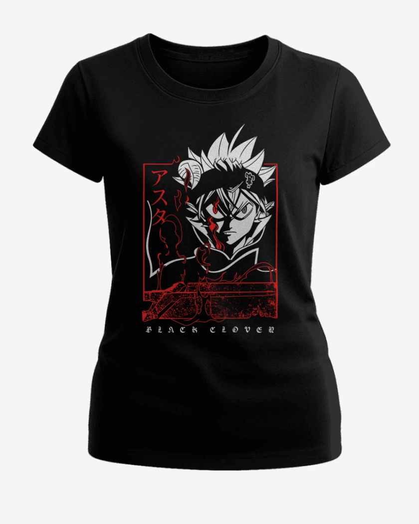 Polera de Mujer Negro de Asta black clover