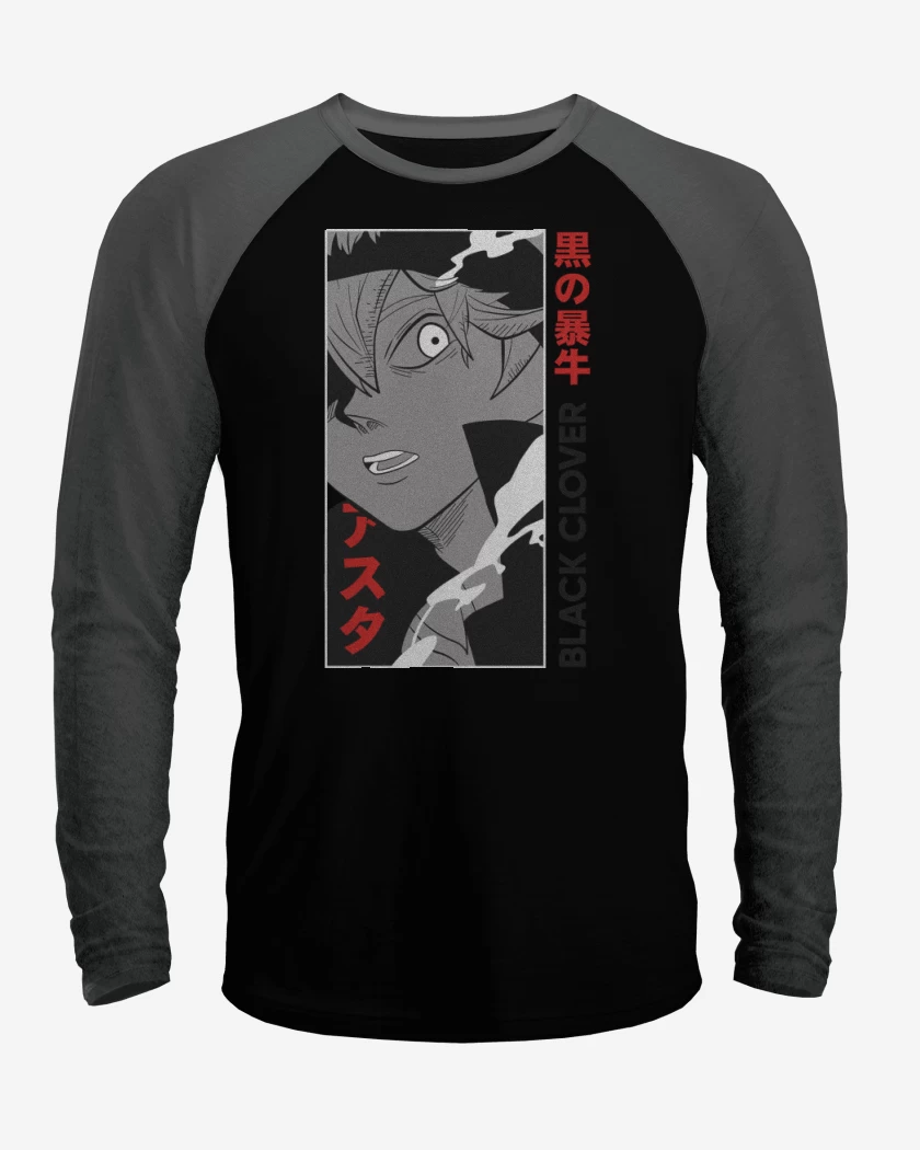 Polera Raglan Negro / Negro Heather de Asta 3