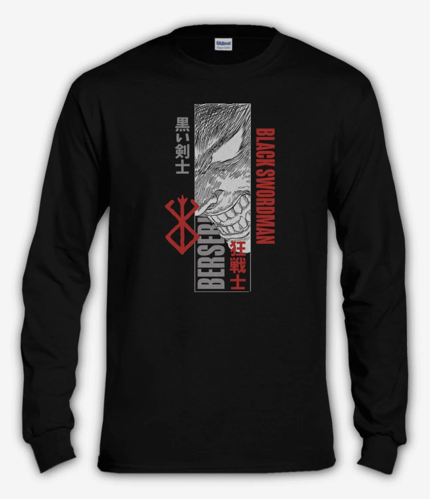 Polera manga larga Negro de Black Swordman