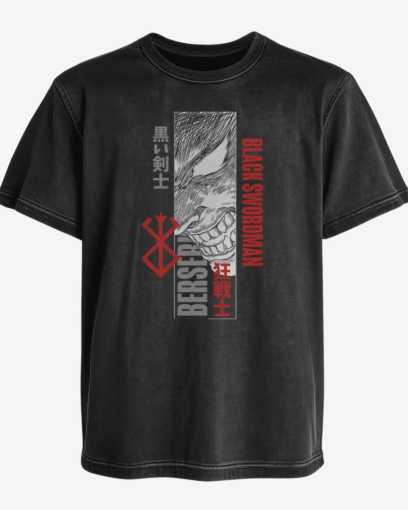 Polera desgastada Negro de Black Swordman
