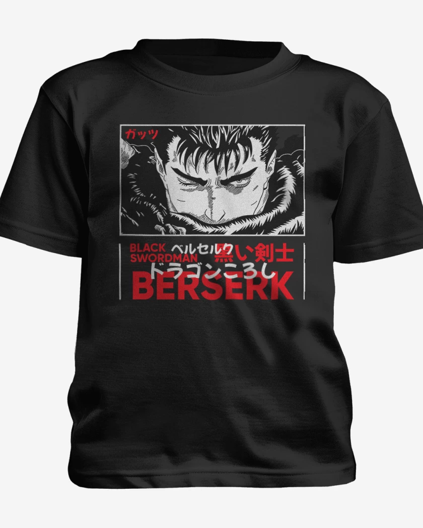 Polera de niño Negro de Black swordman Berserk