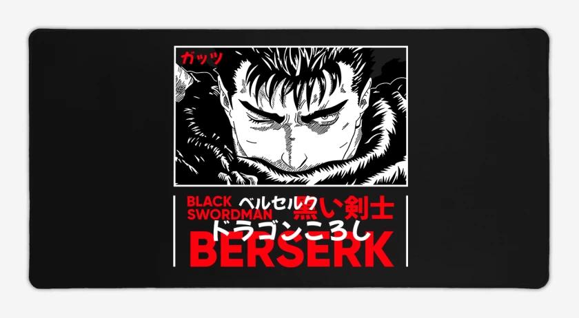 Mouse pad Gamer Negro de Black swordman Berserk
