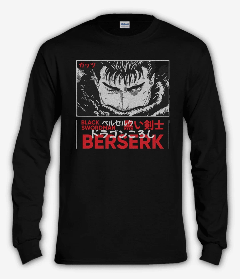 Polera manga larga Negro de Black swordman Berserk