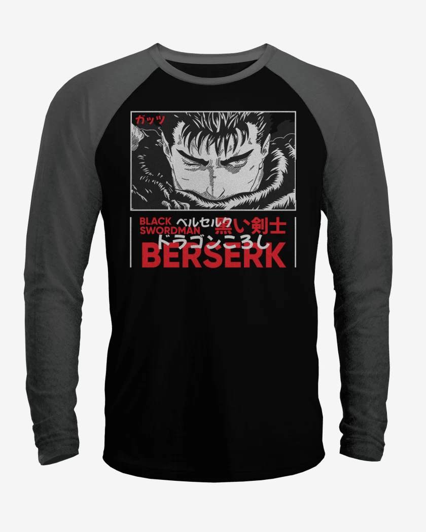 Polera Raglan Black swordman Berserk