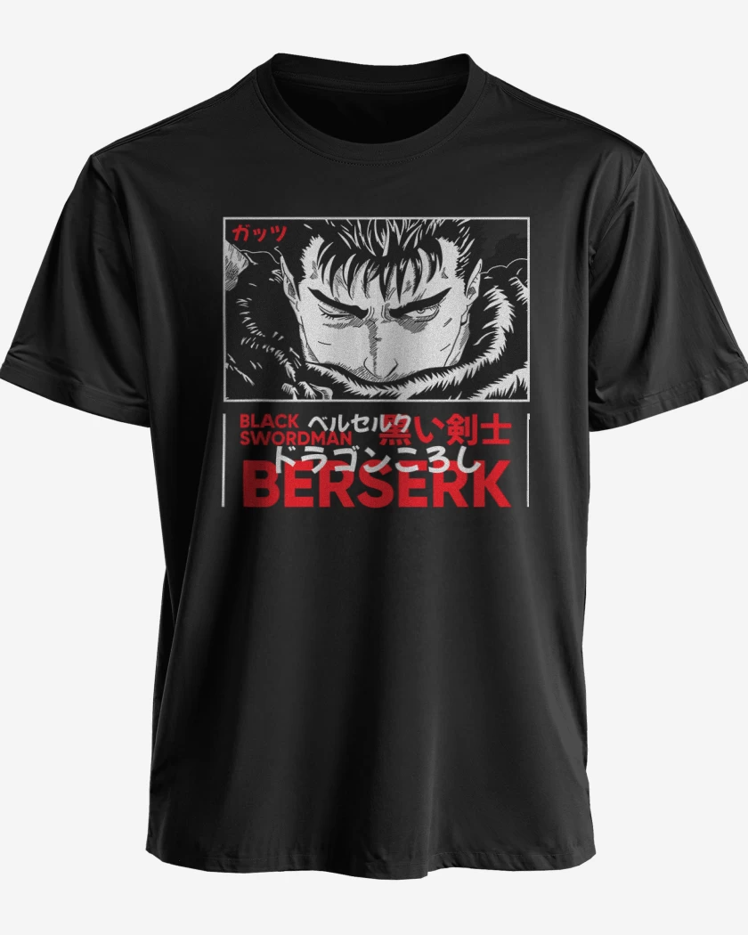 Polera premium Negro de Black swordman Berserk