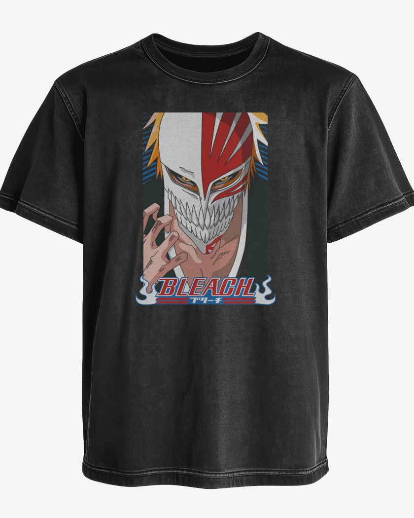 Polera desgastada Negro de Bleach Anime