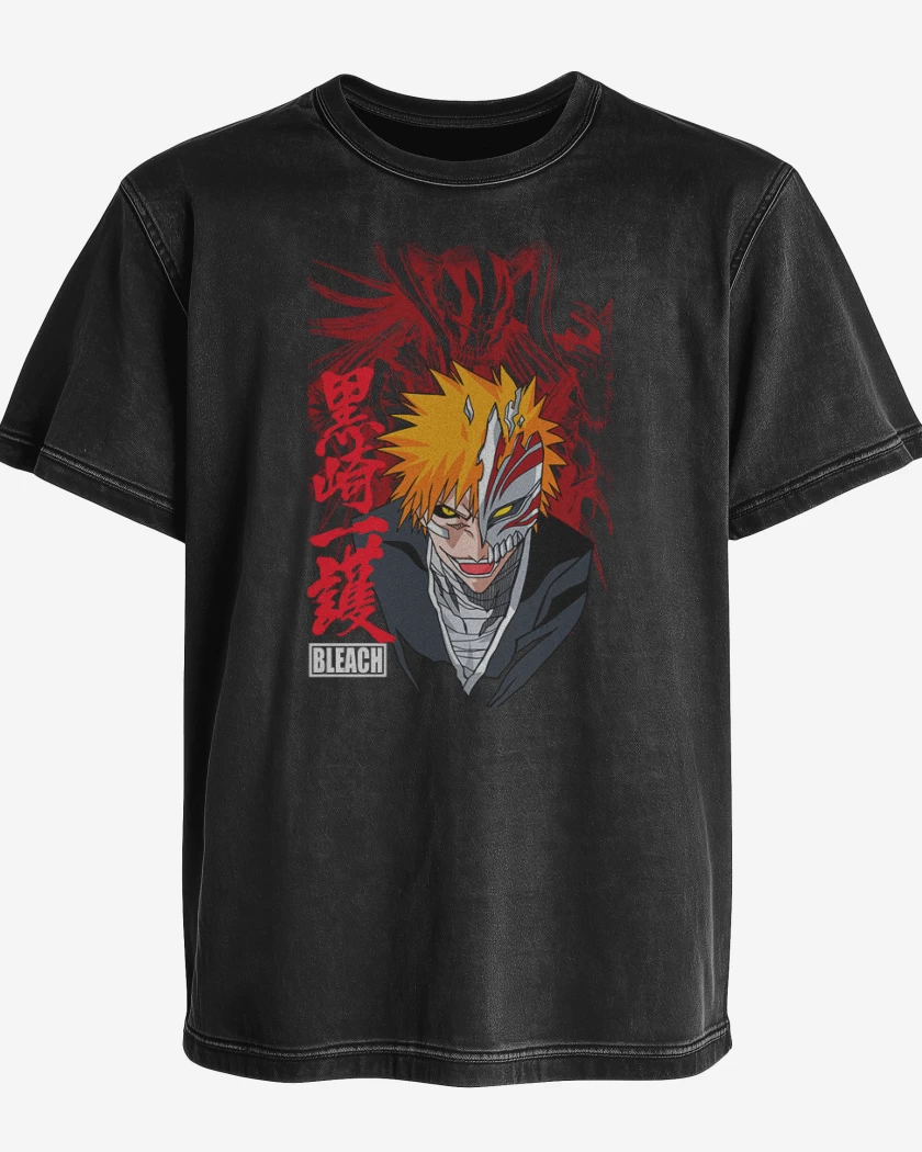Polera desgastada Negro de bleach 2