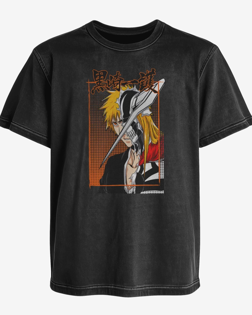 Polera desgastada Negro de Bleach 3