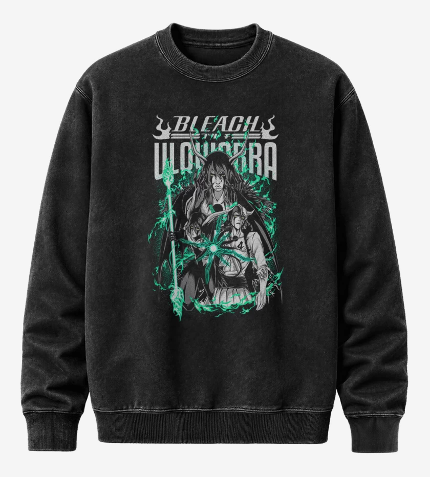 Poleron Polo Acid Wash Negro de Ulquiorra