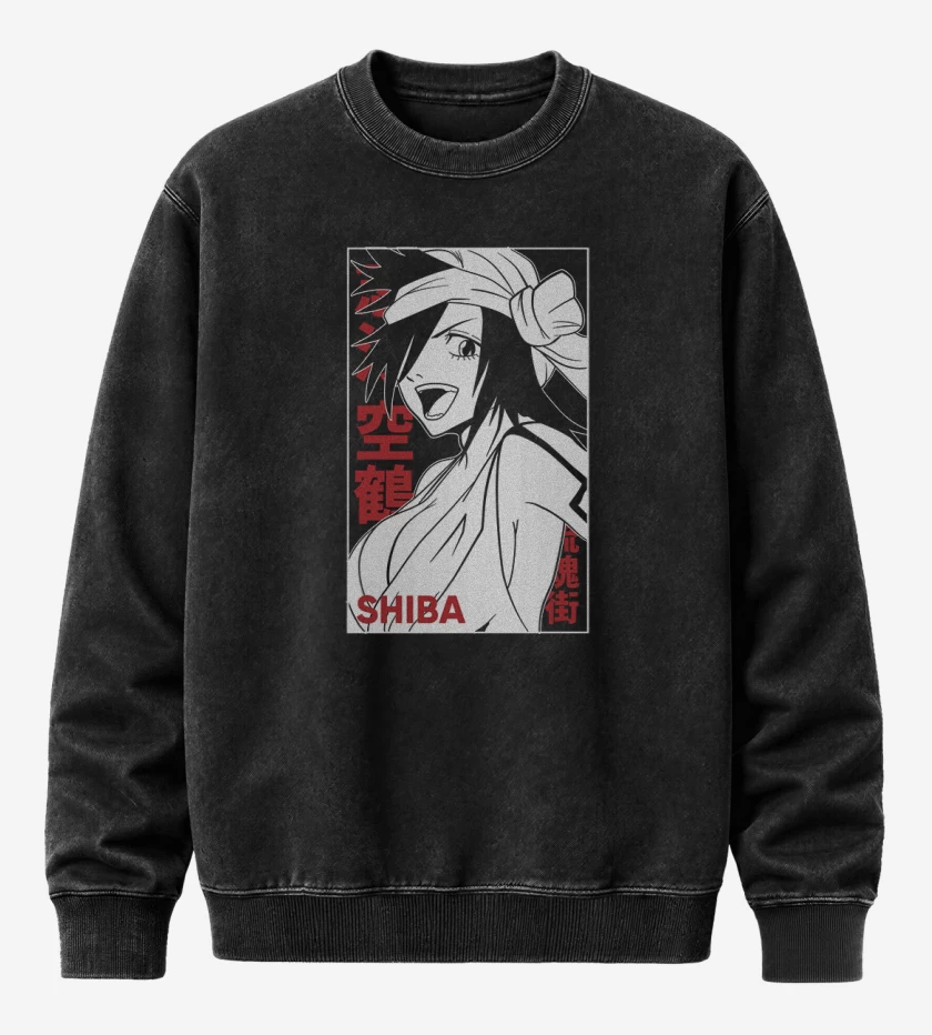 Poleron Polo Acid Wash Negro de Shiba