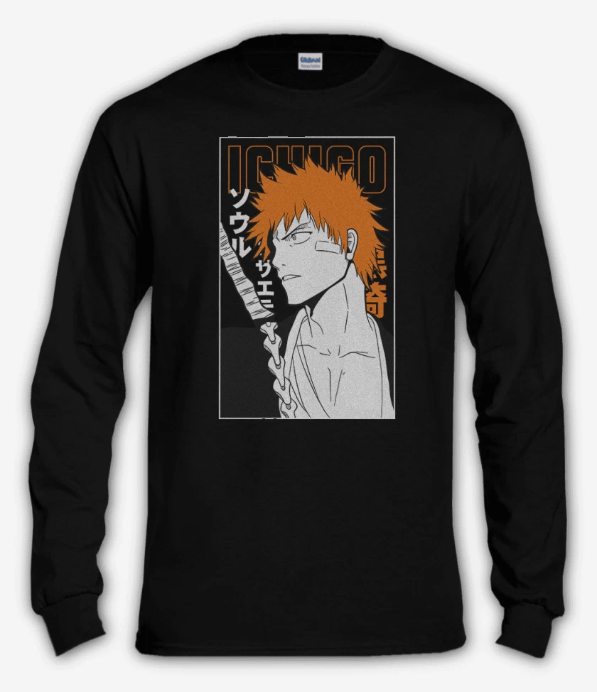 Polera manga larga Negro de Ichigo bleach