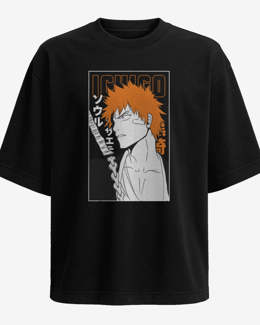 Polera Oversize Negro de Ichigo bleach