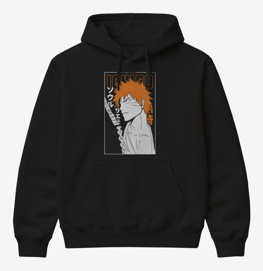 Poleron Canguro básico Negro de Ichigo bleach