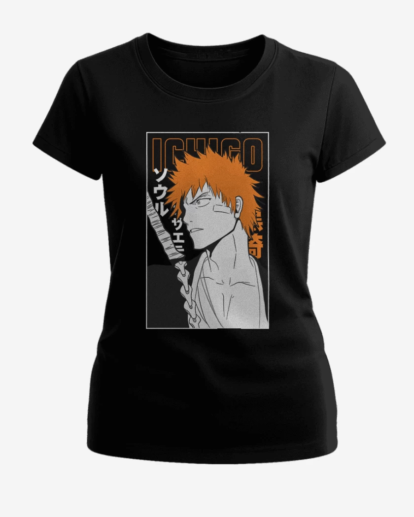 Polera de Mujer Negro de Ichigo bleach