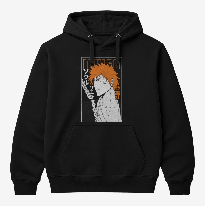 Polerón Canguro Negro de Ichigo bleach