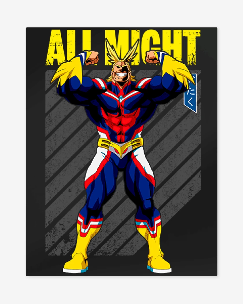 Print metalico Negro de All might 1