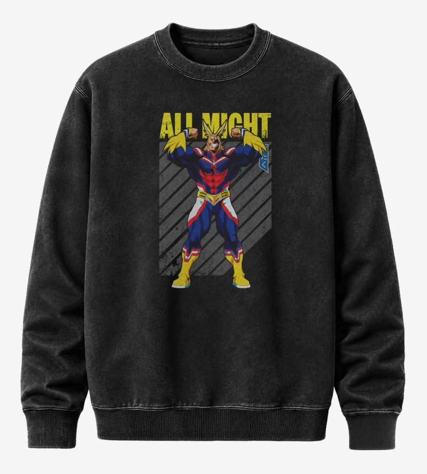 Poleron Polo Acid Wash Negro de All might 1