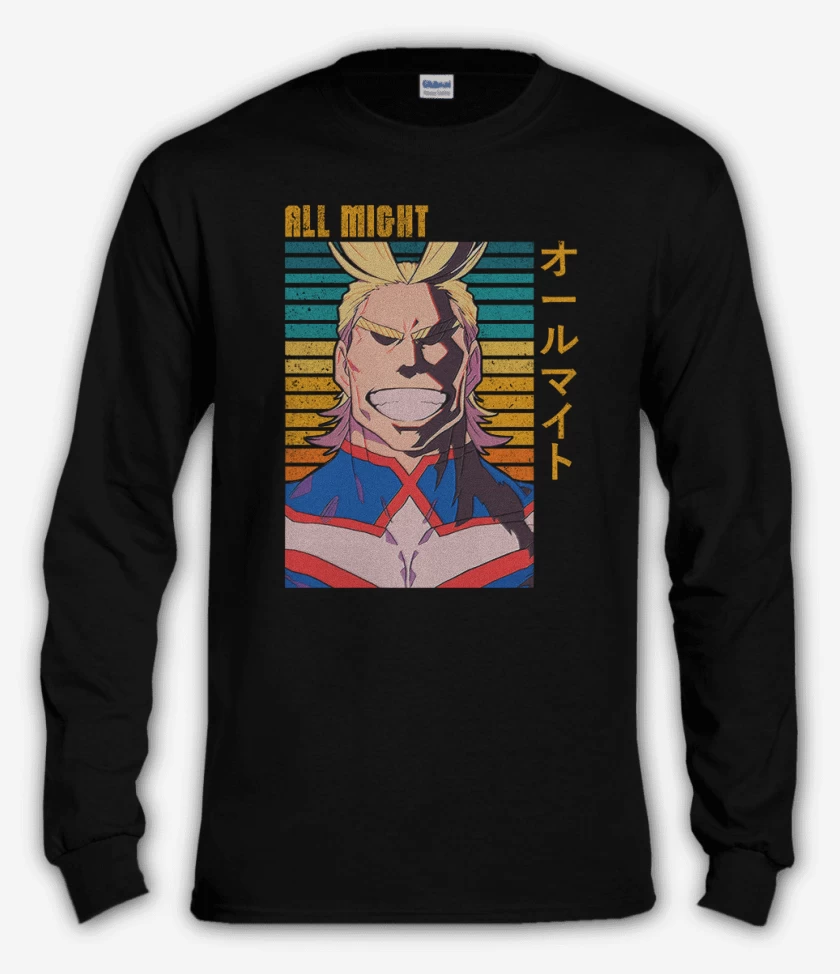 Polera manga larga Negro de All might 2