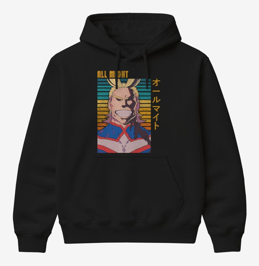 Poleron Canguro básico Negro de All might 2