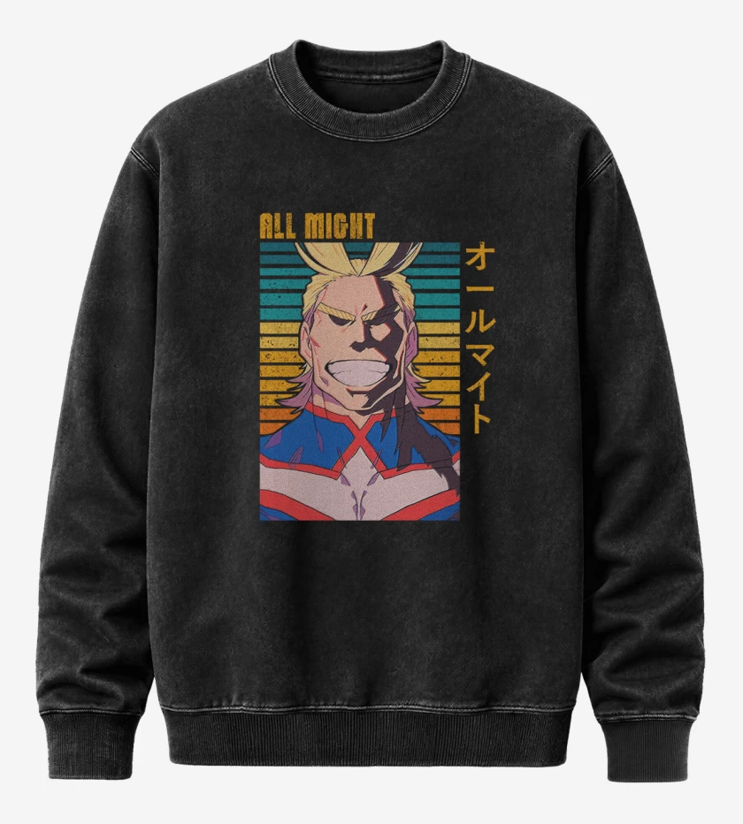 Poleron Polo Acid Wash Negro de All might 2