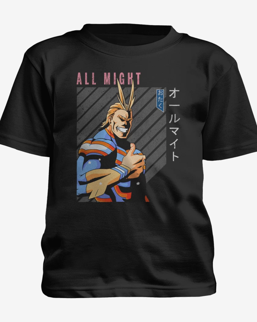 Polera de niño Negro de All might 3