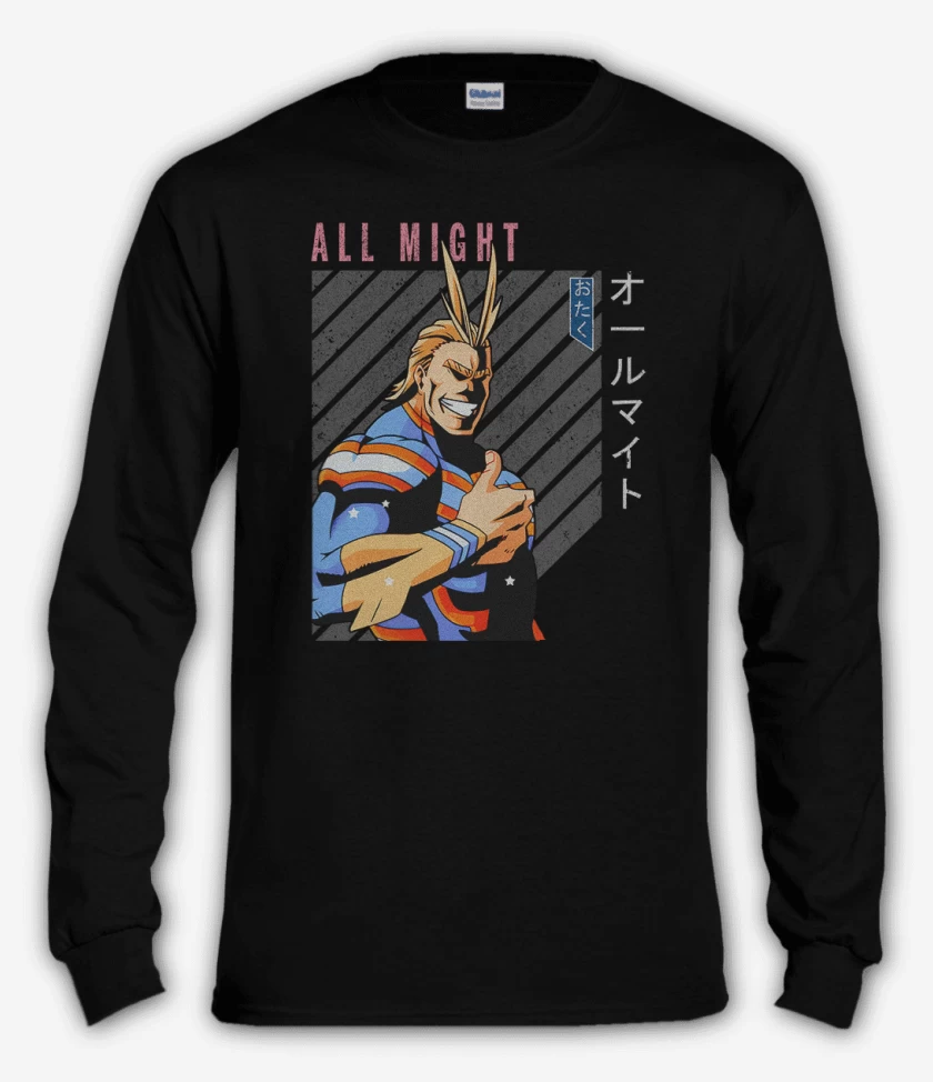 Polera manga larga Negro de All might 3