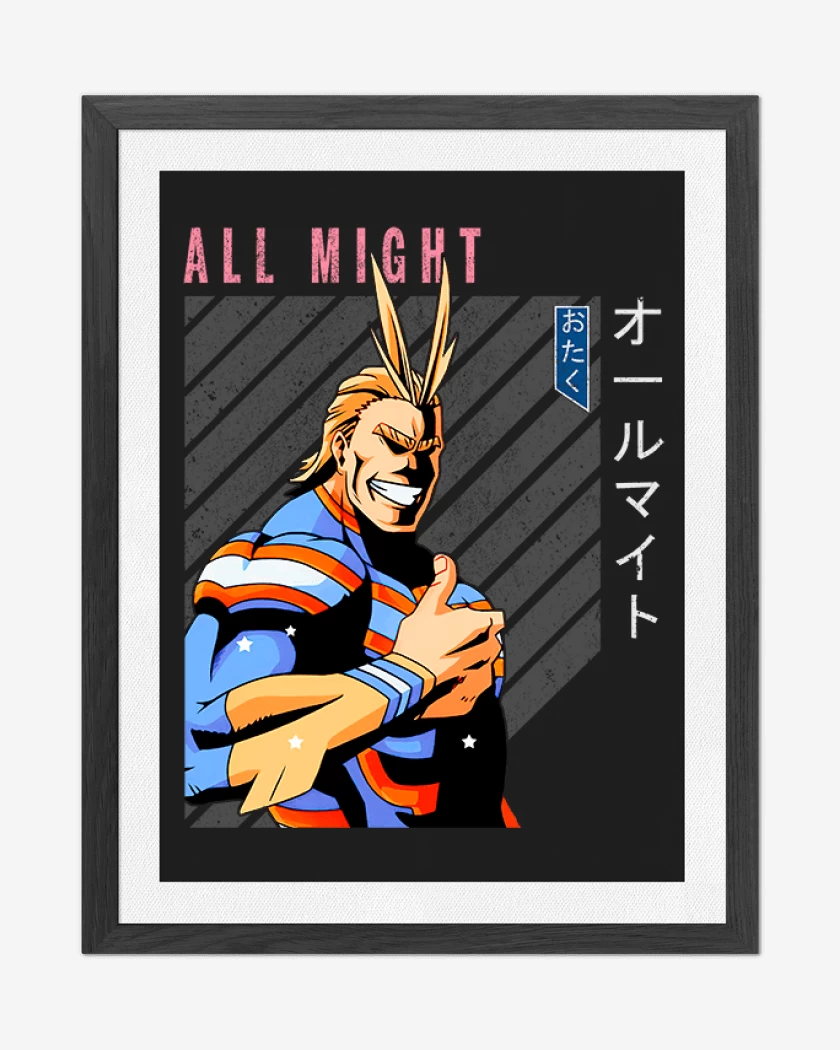 Cuadro decorativo Negro de All might 3